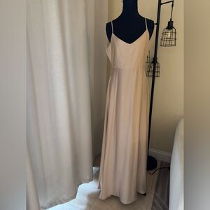 Show Me Your Mumu Elegant Faith Maxi Dress Soft Beige Chiffon Size Medium